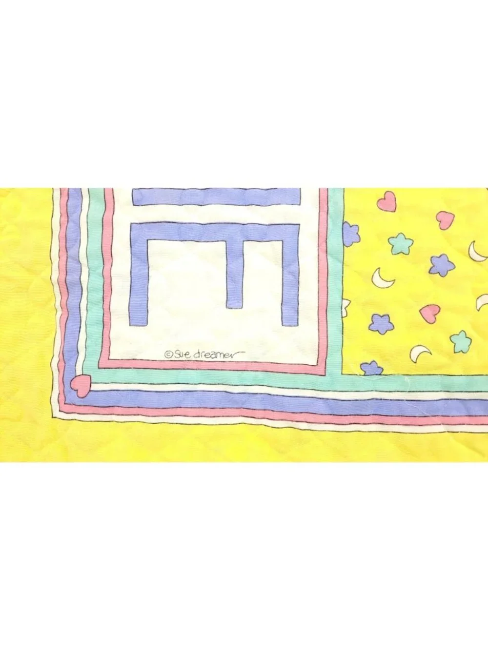 Vintage Sue Dreamer Bedtime Teddy Bear Clock Baby Nursery Quilt 37